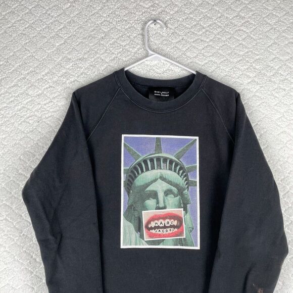 Marc Jacobs x Hey Reilly Collaboration Sweatshirt Mens Medium Black Stains $100 - Picture 2 of 8